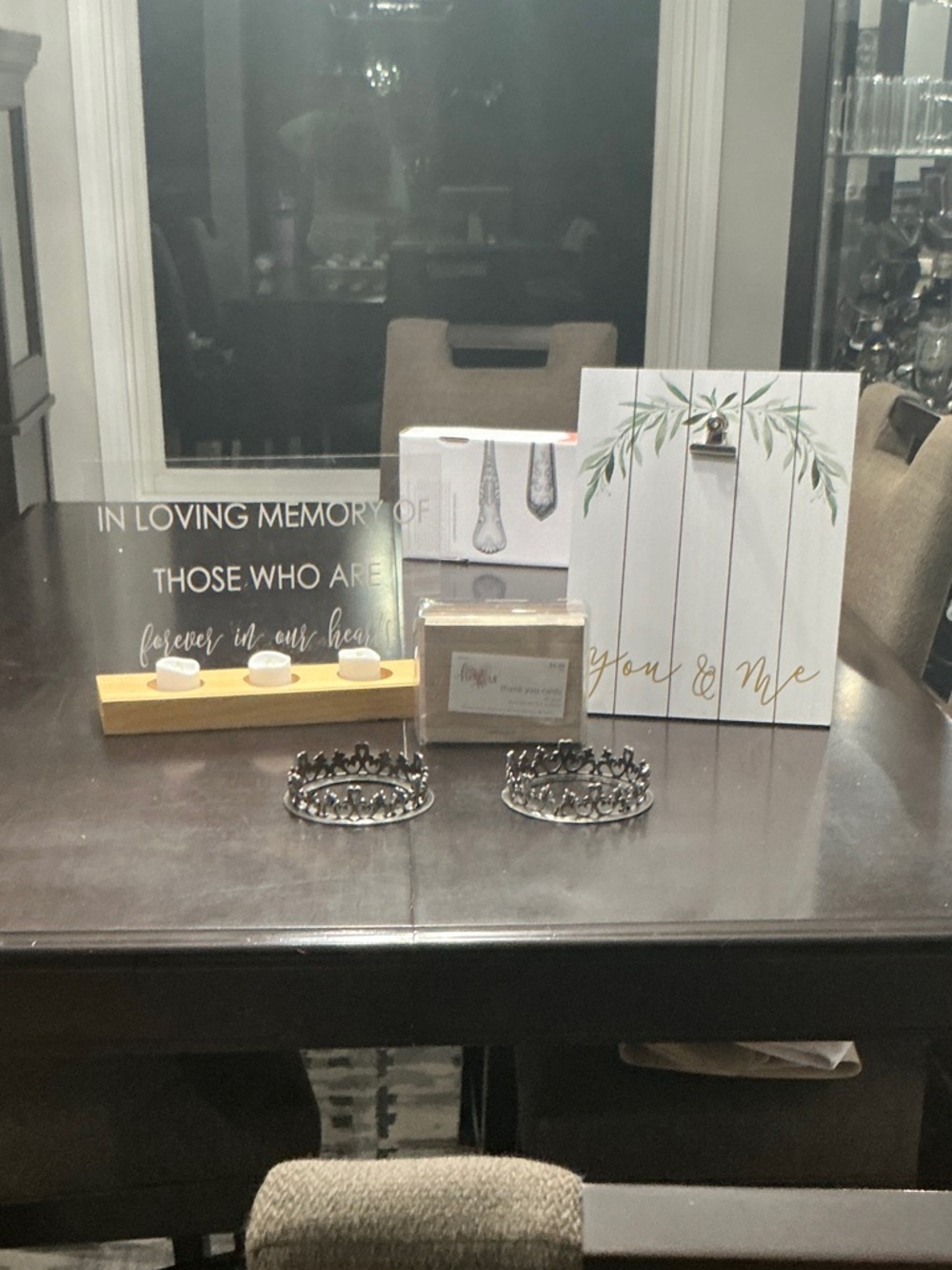 Wedding decor : Signs, unity candle holders, picture holder, thank you cards
